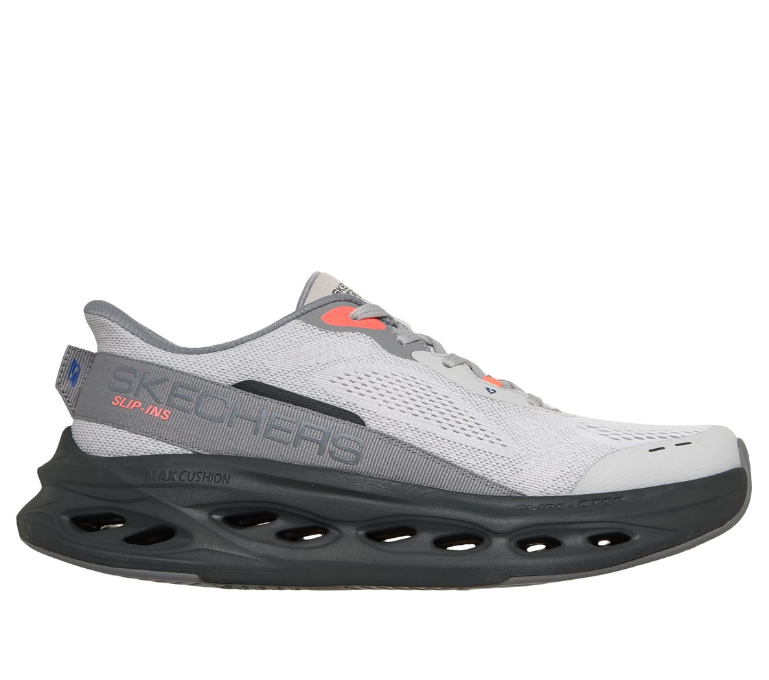 MAX CUSHIONING GLIDE-STEP - A, GRAY/BLACK Footwear Lateral View