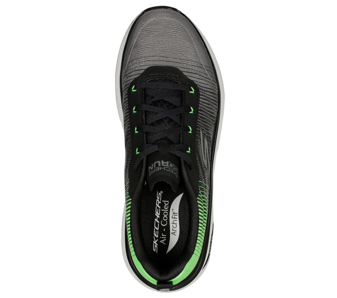 MAX CUSHIONING ARCH FIT - COM, BLACK/GREEN Footwear Top View