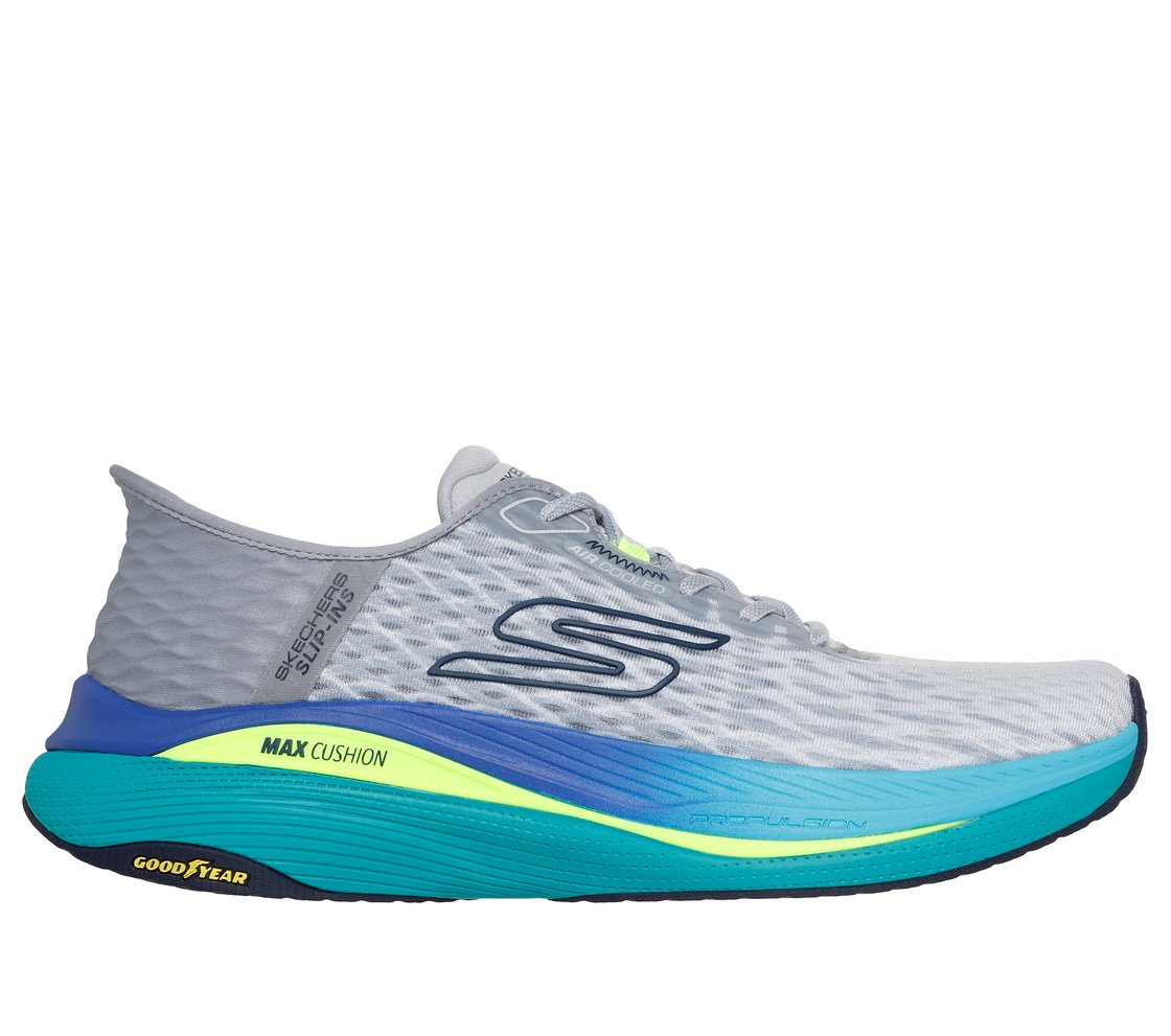 MAX CUSHIONING PROPULSION - V, GRAY/MT Footwear Lateral View