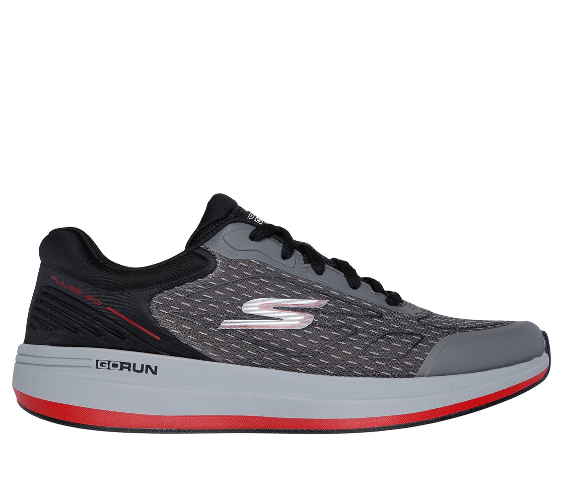 GO RUN PULSE 2.0 - CROSS ROAD, BLACK/CHARCOAL Footwear Lateral View