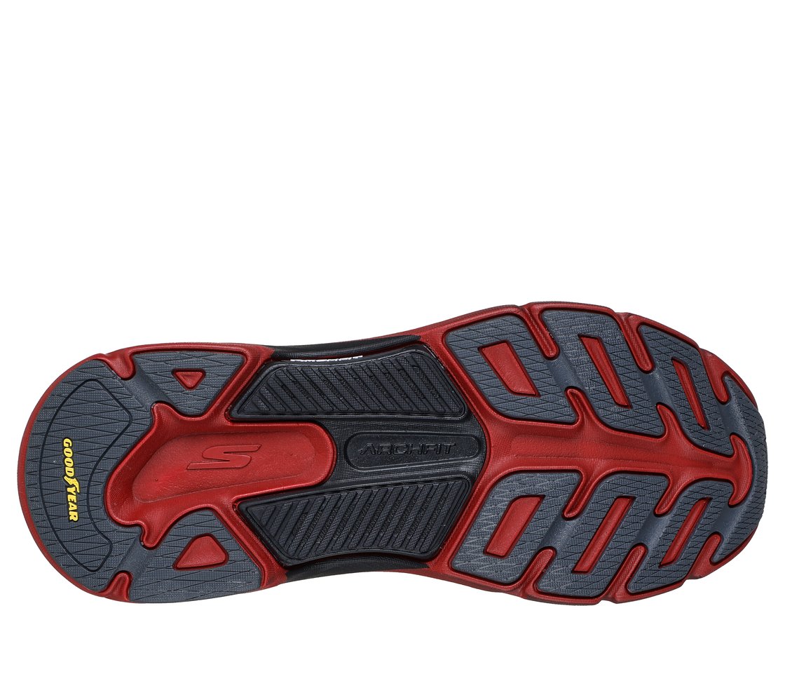MAX CUSHIONING ARCH FIT 2, CHARCOAL/RED Footwear Bottom View