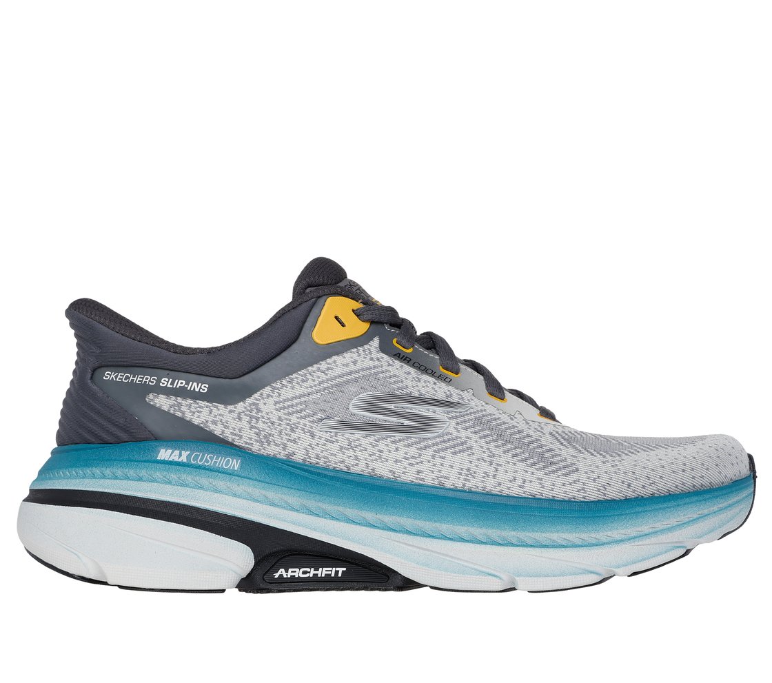 MAX CUSHIONING ARCH FIT 2, GRAY/CHARCOAL Footwear Lateral View