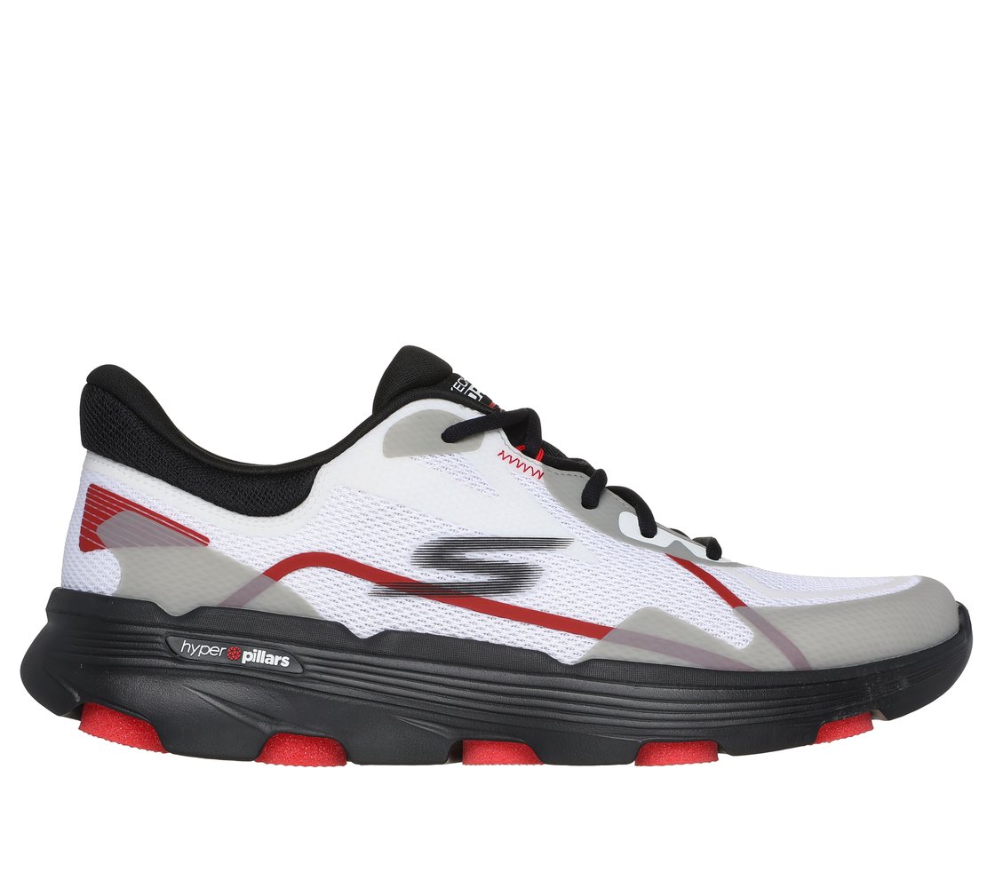 GO RUN 7, WHITE/BLACK/RED Footwear Lateral View