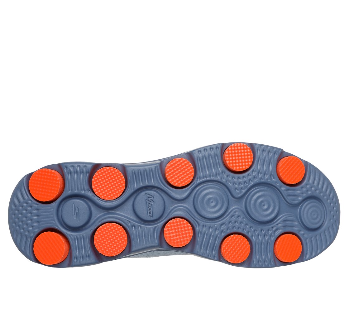 GO RUN 7, GRAY/NAVY Footwear Bottom View