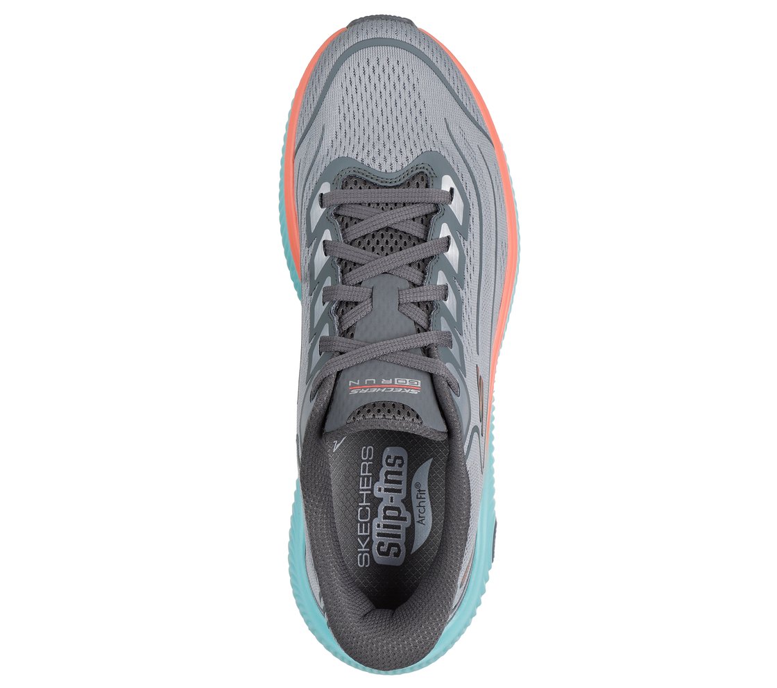 GO RUN ANYWHERE, GREY/BLUE Footwear Top View