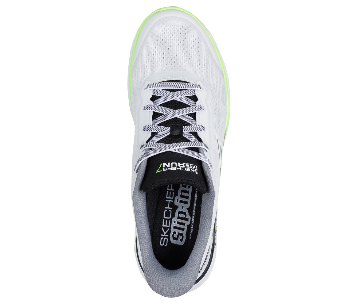 GO RUN 7, WHT/GREEN Footwear Top View