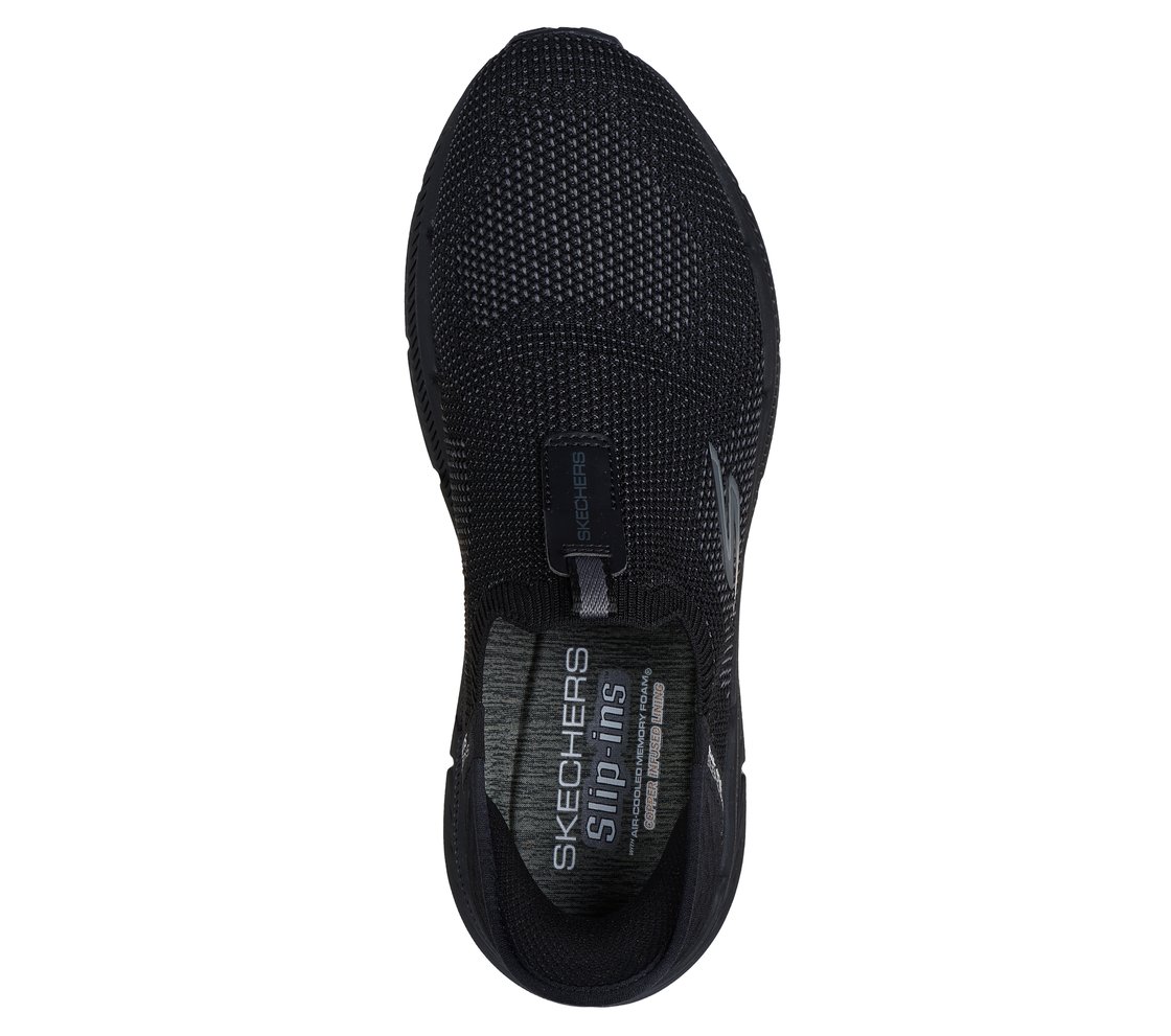 SKECHERS SLIP-INS: MAX CUSHIONING PREMIER 2, BLACK Footwear Top View