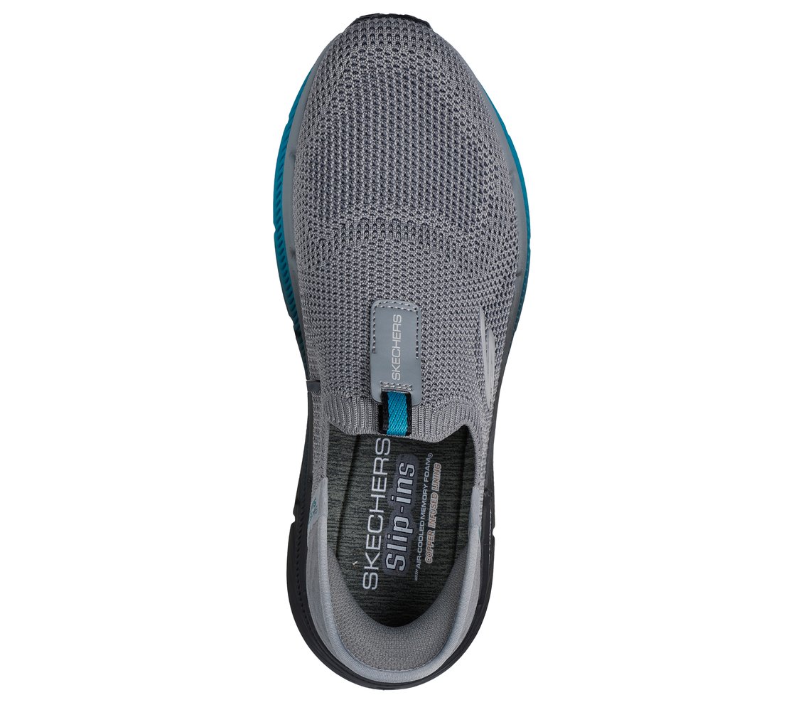 SKECHERS SLIP-INS: MAX CUSHIONING PREMIER 2, GREY/BLUE