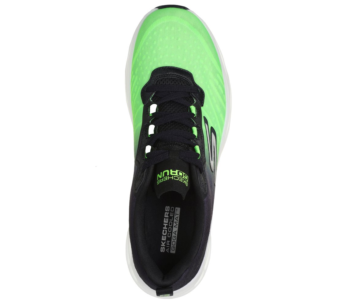 GO RUN SWIRL TECH SPEED, LIME/BLACK Footwear Top View