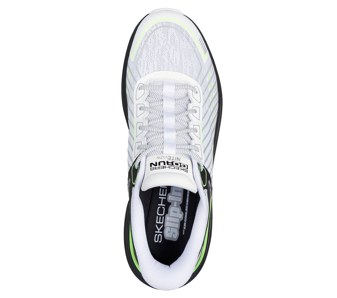 SKECHERS SLIP-INS: MAX CUSHIONING SUSPENSION, WHITE BLACK Footwear Top View