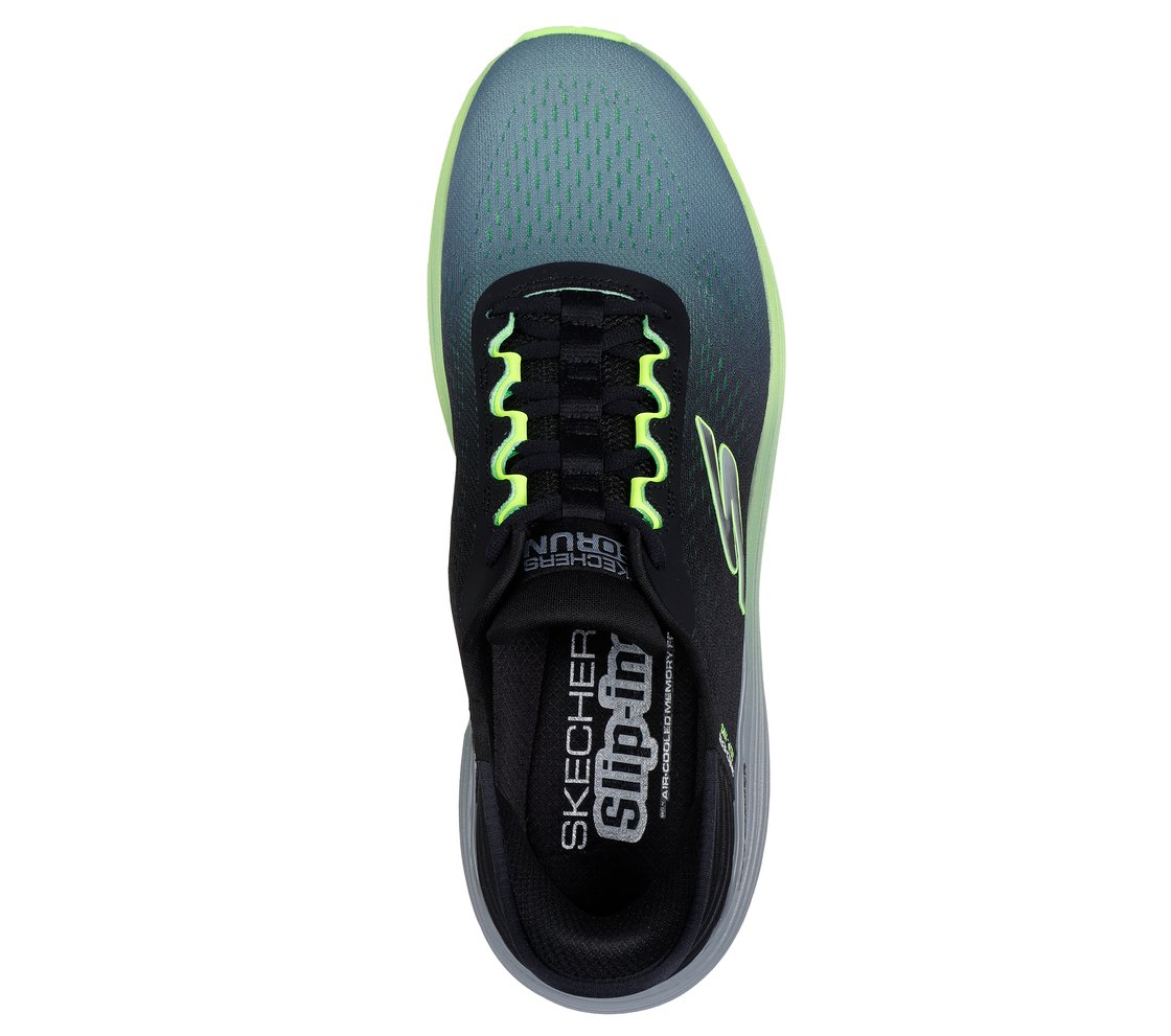 MAX CUSHIONING SUSPENSION - L, BLACK/LIME Footwear Top View