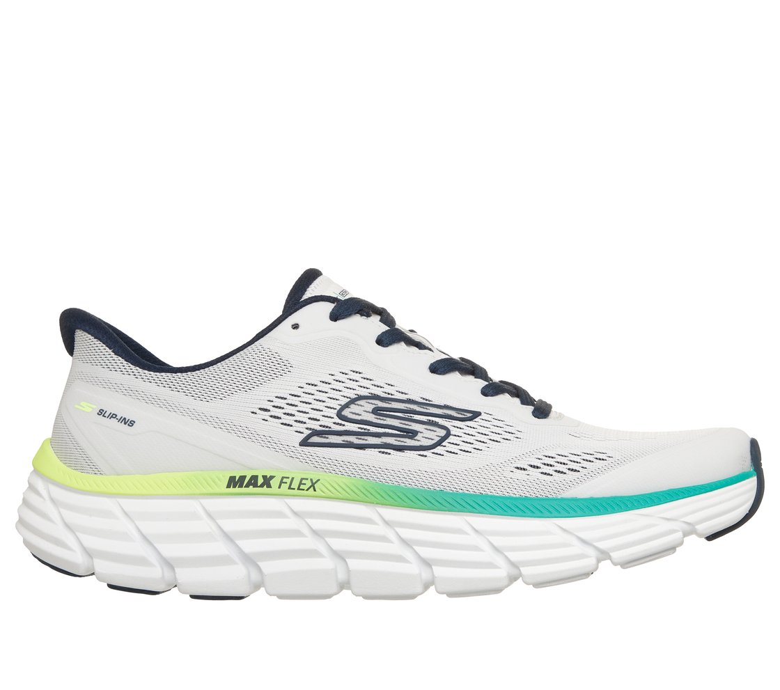 MAX FLEX, WHITE/MULTI Footwear Lateral View