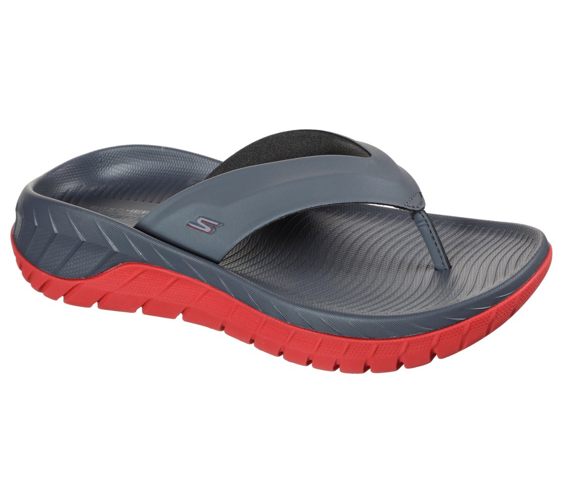 Skechers Red/Charcoal Go Recovery Mens Sandal - Style ID: 229018 | India
