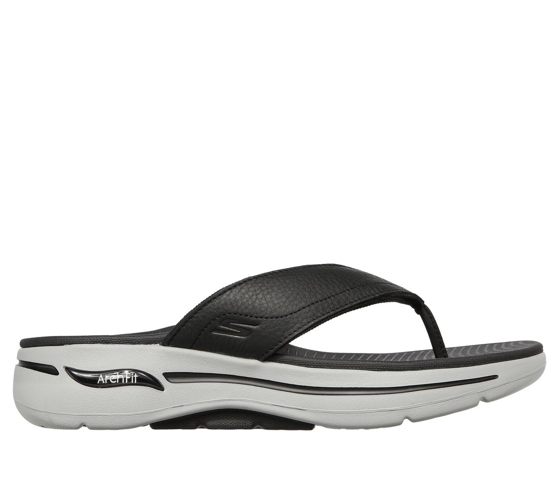 GO WALK ARCH FIT SANDAL, BLACK/GRAY Footwear Lateral View
