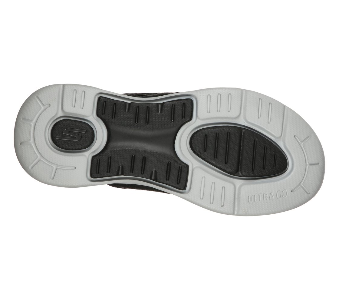 GO WALK ARCH FIT SANDAL, BLACK/GRAY Footwear Bottom View