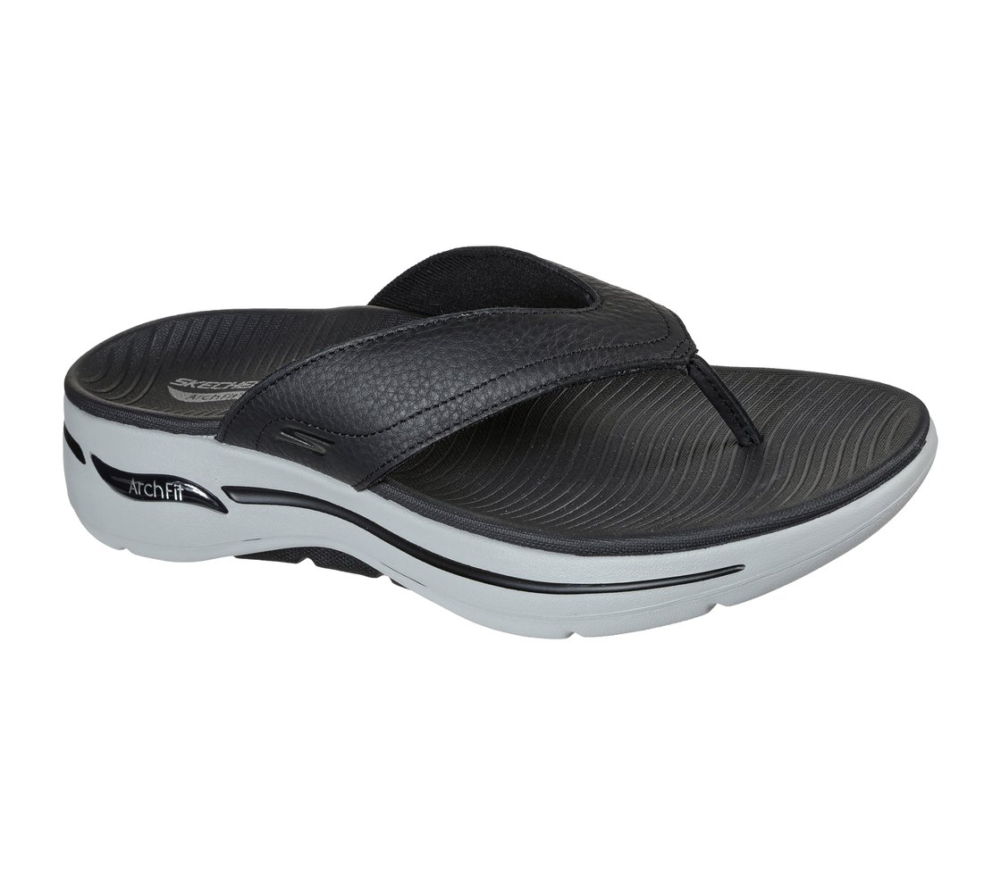 GO WALK ARCH FIT SANDAL, BLACK/GRAY Footwear Right View