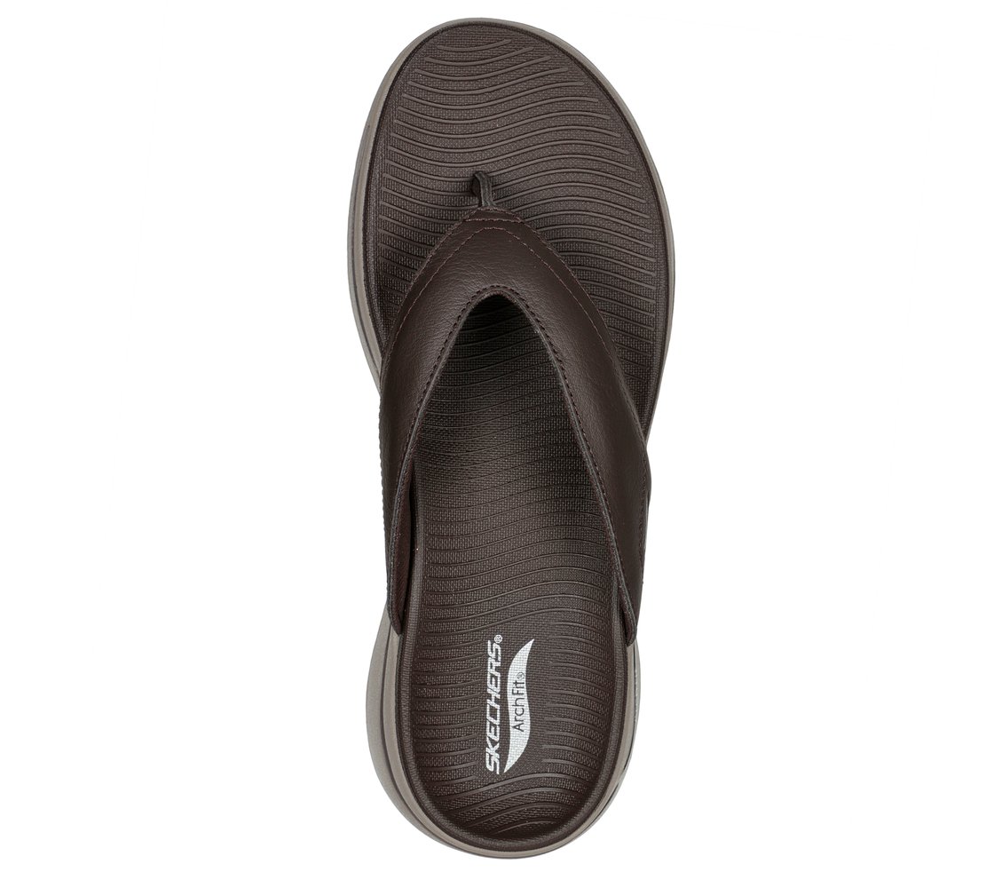 GO WALK ARCH FIT SANDAL, BROWN Footwear Top View