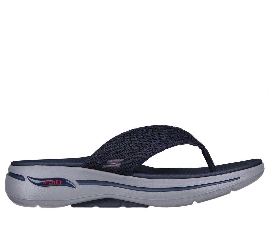 GO WALK ARCH FIT SANDAL-OFFSH, NAVY/RED Footwear Lateral View