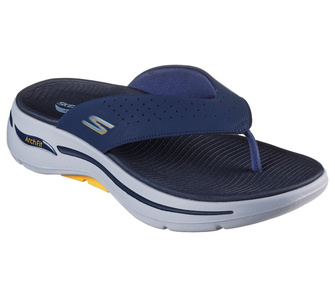 GO WALK ARCH FIT SANDAL - SURFA, NAVY/YELLOW Footwear Right View