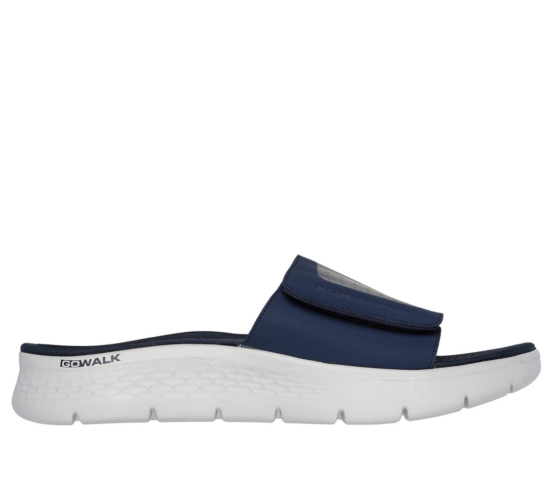 GO WALK FLEX SANDAL, NAVY/RED Footwear Lateral View