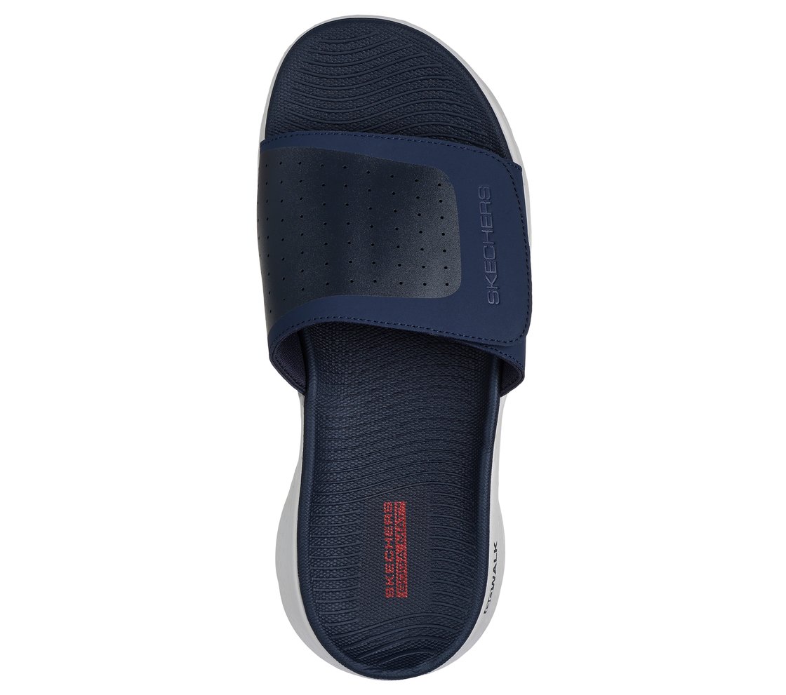 GO WALK FLEX SANDAL, NAVY/RED Footwear Top View
