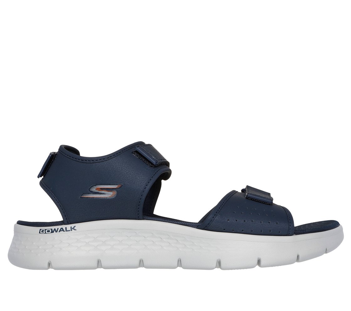 GO WALK FLEX SANDAL, NAVY/ORANGE Footwear Lateral View