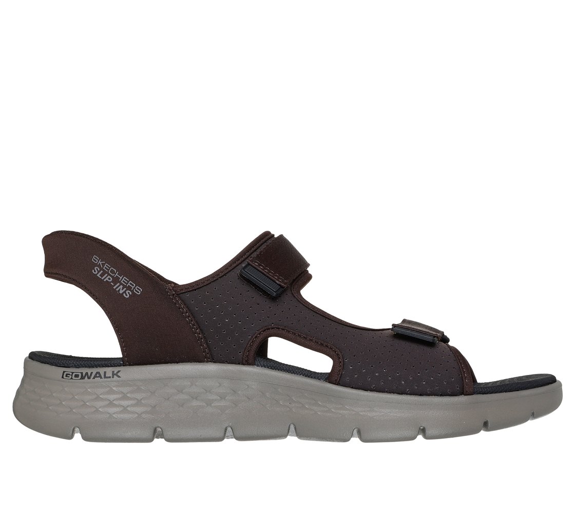 GO WALK FLEX SANDAL-EASY ENTR, BROWN Footwear Lateral View