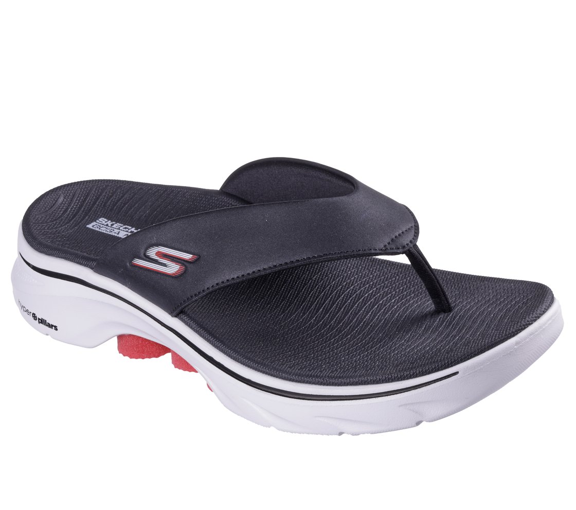 GO WALK 7 SANDAL - GIBS, BLACK/RED Footwear Right View