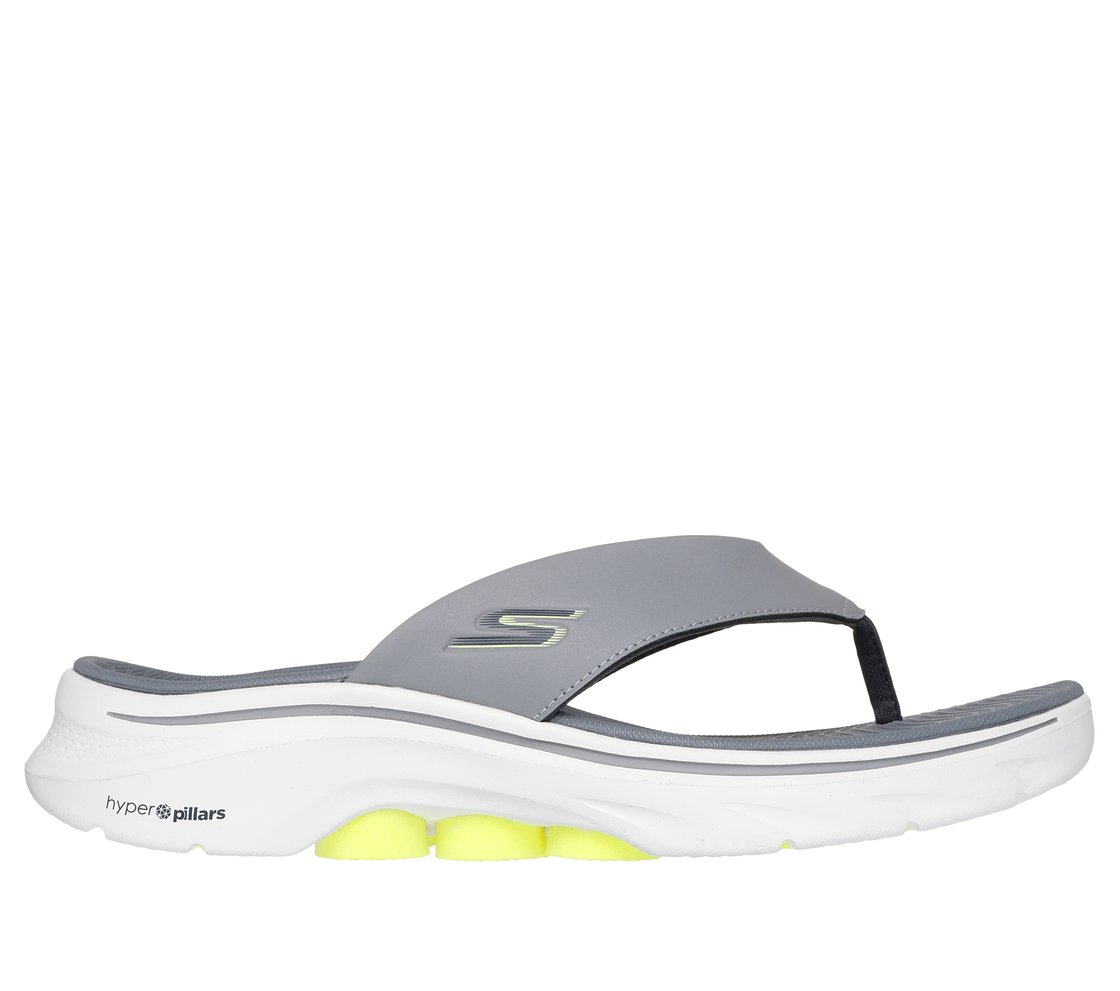 GO WALK 7 SANDAL - GIBS, GRAY/LIME Footwear Lateral View