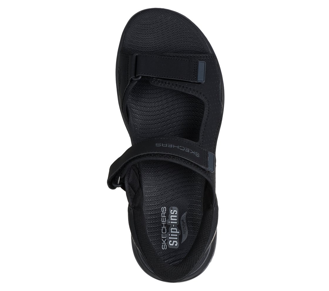 GO WALK ARCH FIT 2.0 SANDAL, BLACK Footwear Top View