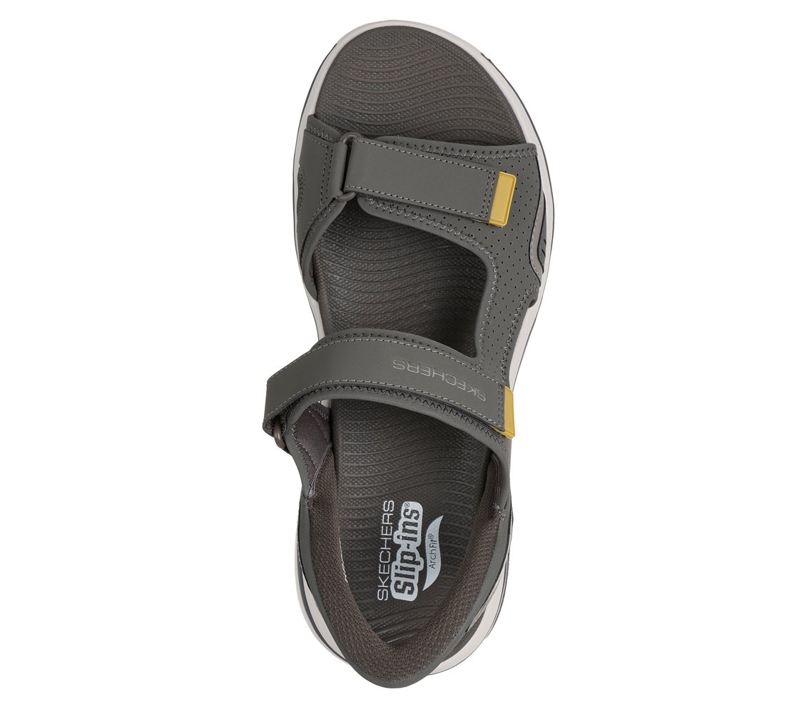 GO WALK ARCH FIT 2.0 SANDAL, DARK TAUPE Footwear Top View
