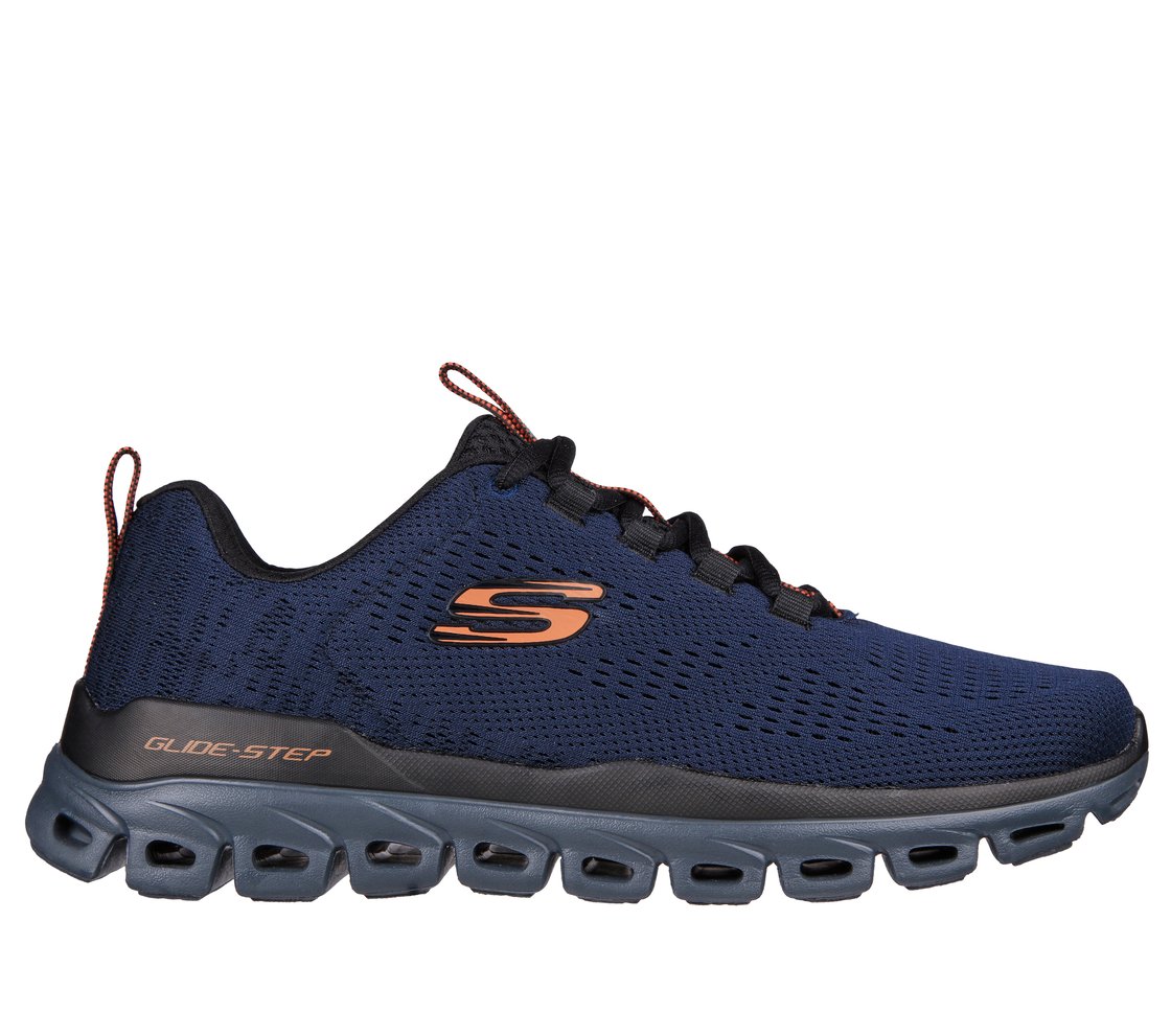 GLIDE-STEP - FASTEN UP, NAVY/BLACK Footwear Lateral View