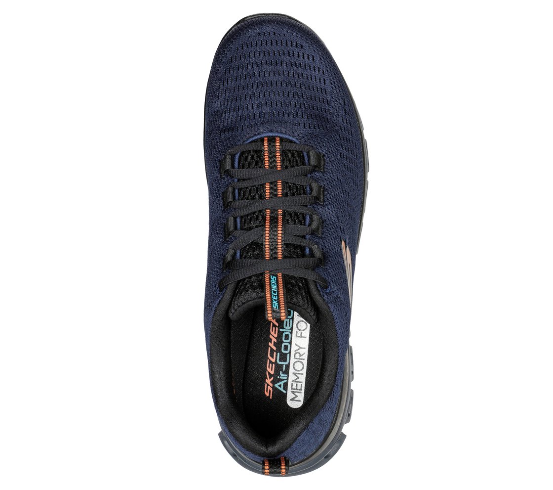 GLIDE-STEP - FASTEN UP, NAVY/BLACK Footwear Top View