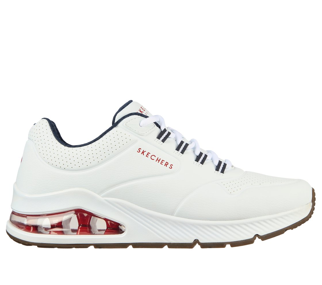 UNO 2, WHITE/NAVY/RED Footwear Lateral View