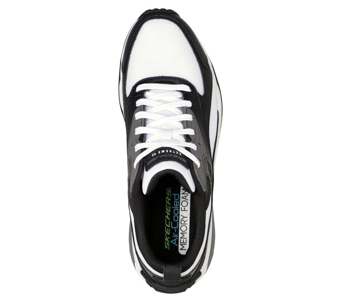 SKECH-AIR EXTREME V2, BLACK/WHITE Footwear Top View