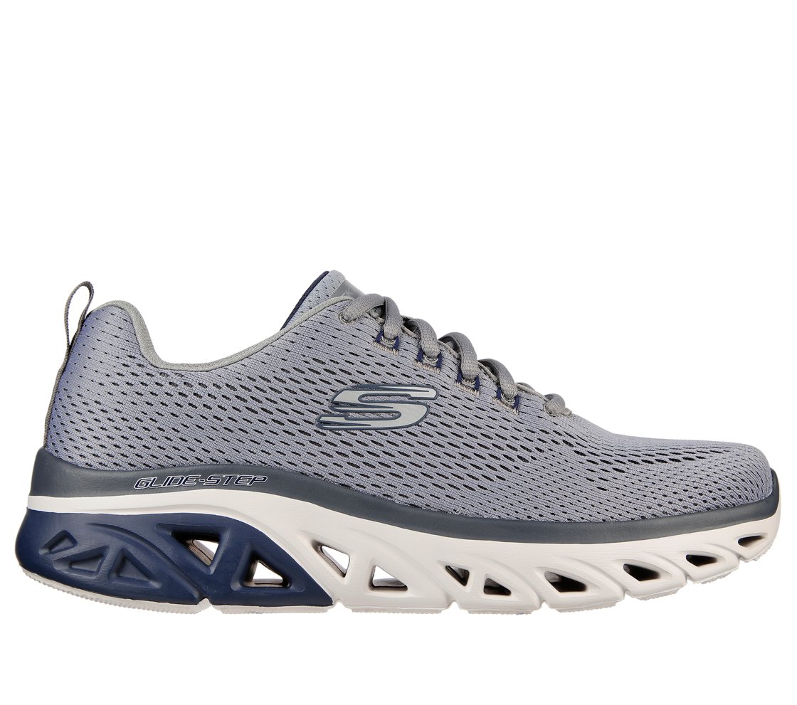 GLIDE-STEP SPORT - WAVE HEAT, GREY/NAVY Footwear Lateral View