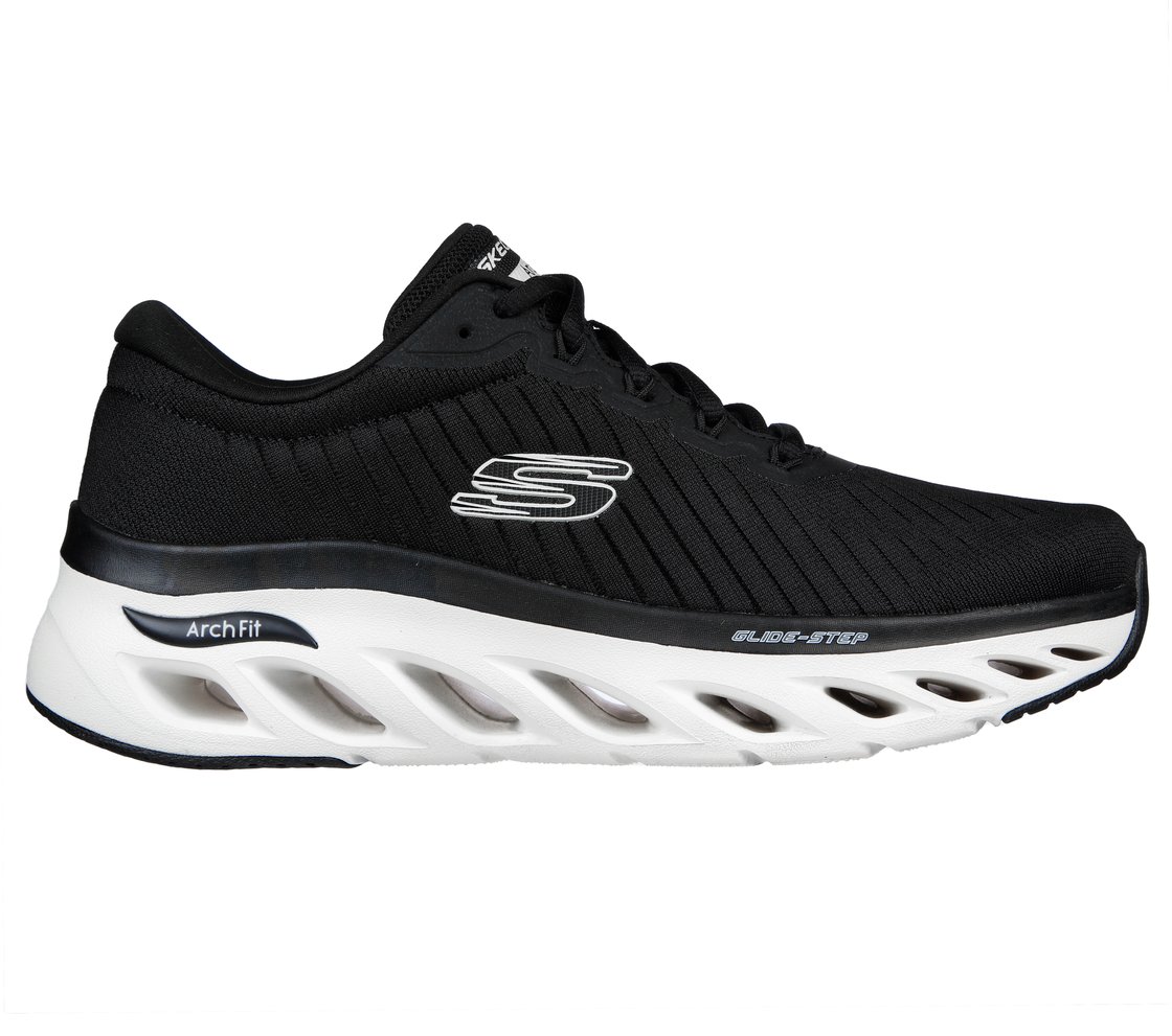 ARCH FIT GLIDE-STEP - KRONOS, BLACK/WHITE Footwear Lateral View