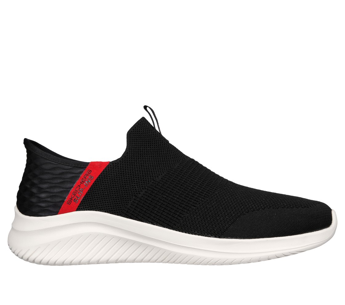 Skechers Slip-ins: Ultra Flex 3.0 - Viewpoint, BLACK/RED Footwear Lateral View