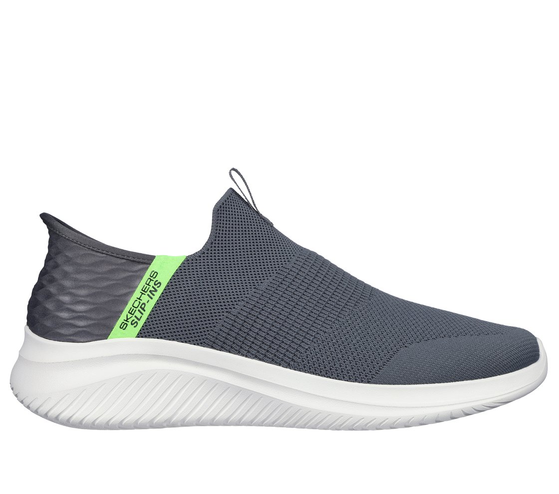 Skechers Slip-ins: Ultra Flex 3.0 - Viewpoint, CHRCL/LIME Footwear Lateral View
