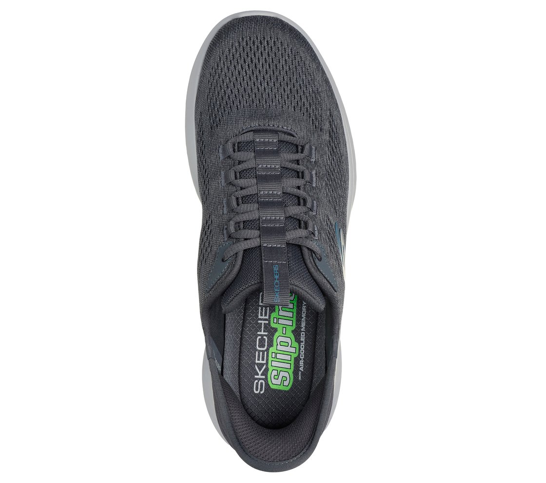 SKECHERS SLIP-INS: SKECH-LITE PRO - PRIMEBASE, CHARCOAL/BLUE Footwear Top View