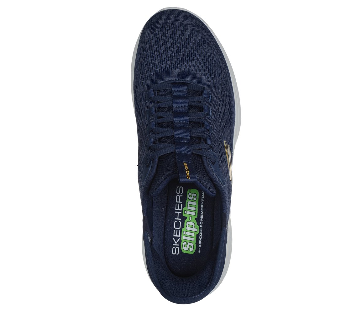 SKECHERS SLIP-INS: SKECH-LITE PRO - PRIMEBASE, NAVY/YELLOW Footwear Top View