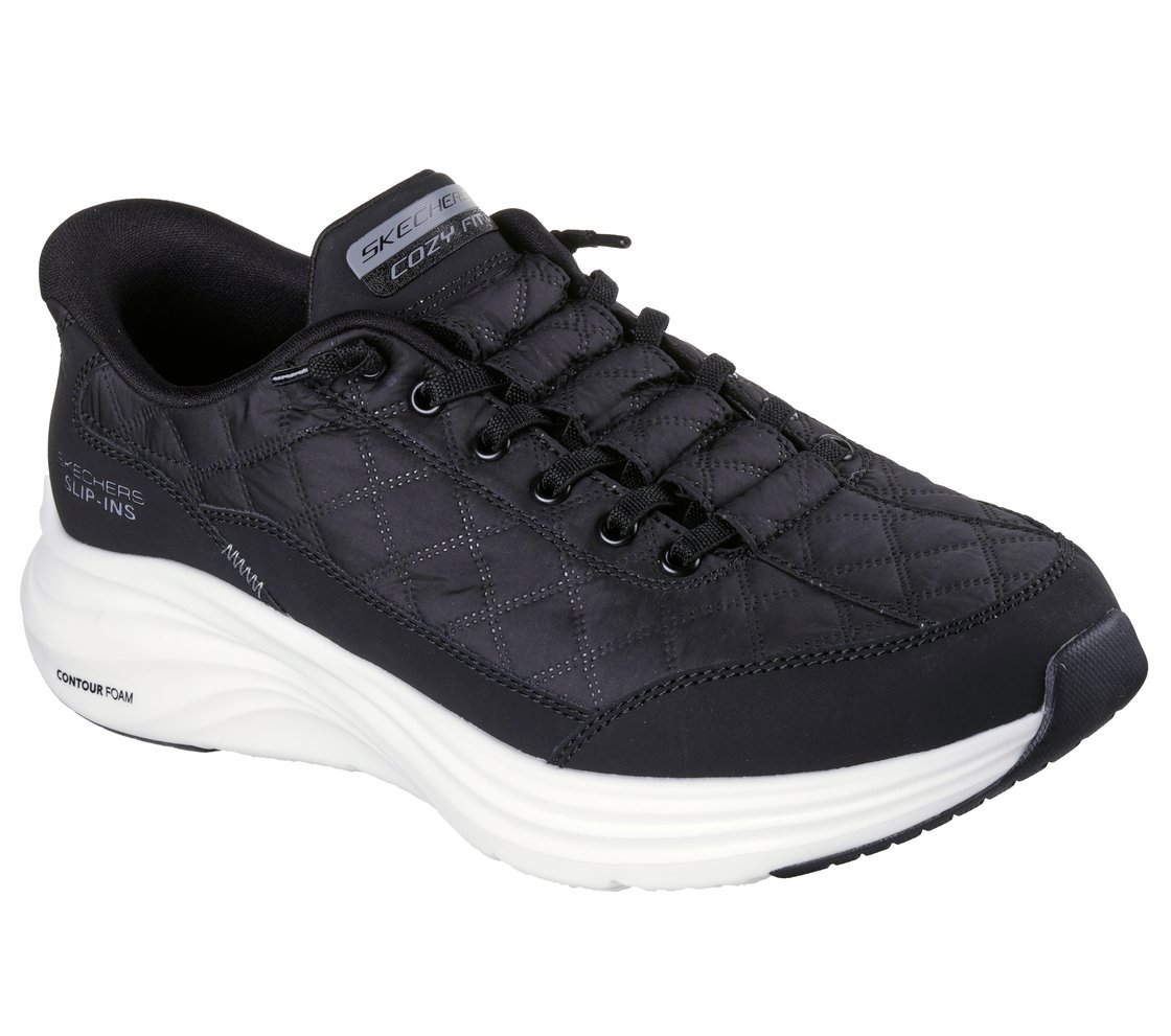 CONTOUR FOAM - COZY FIT, BLACK/WHITE Footwear Right View