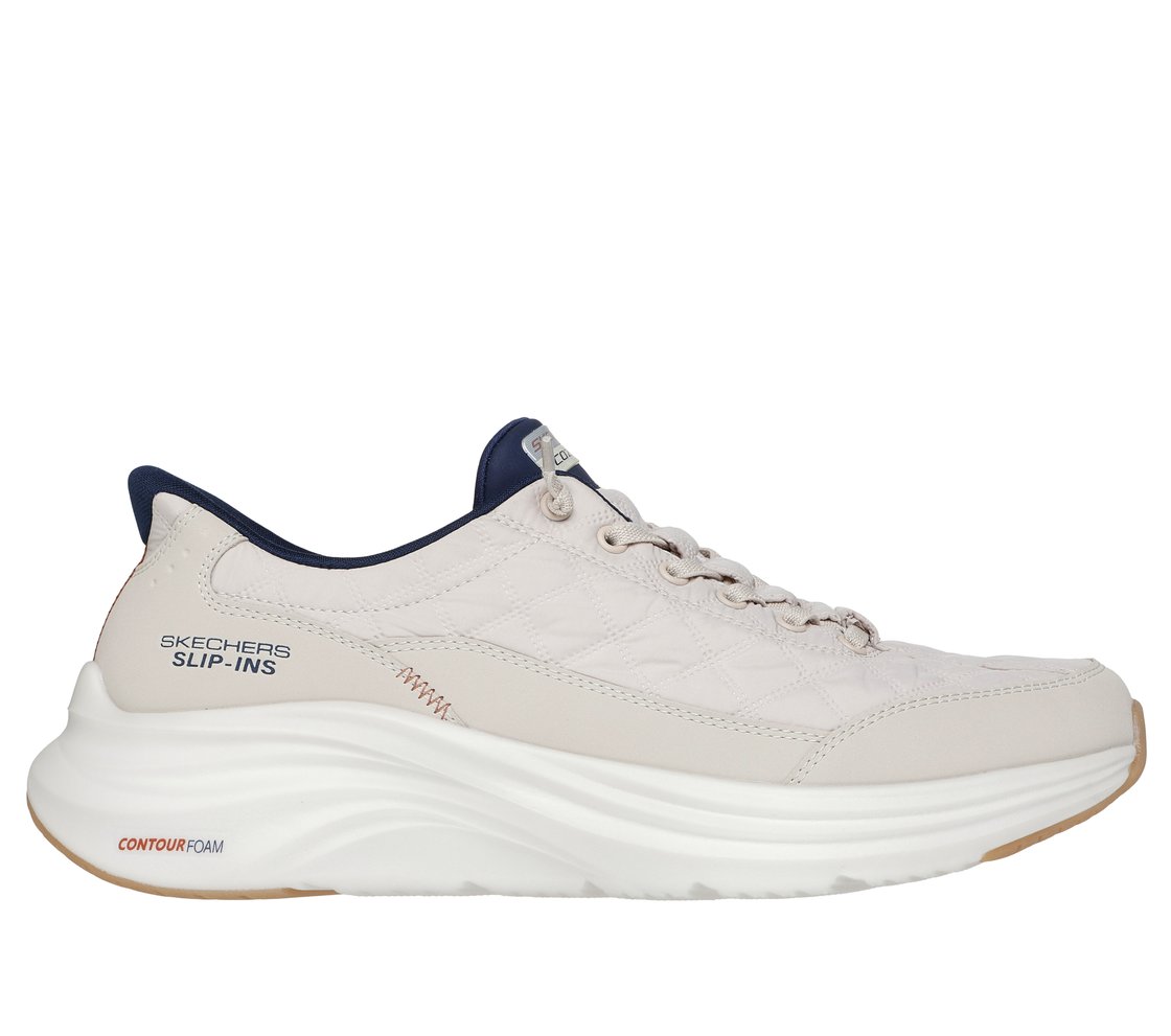 CONTOUR FOAM - COZY FIT, NATURAL/NAVY Footwear Lateral View
