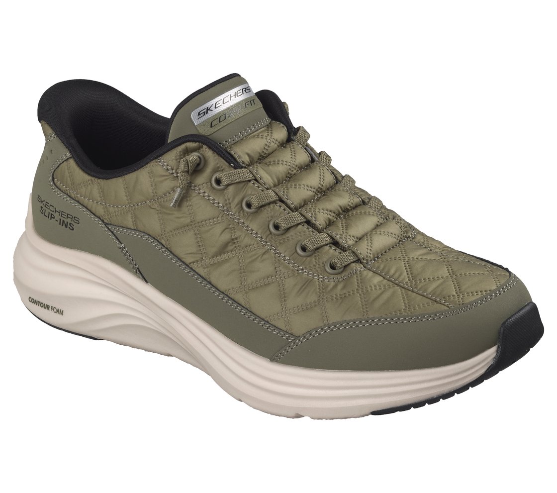 CONTOUR FOAM - COZY FIT, OLIVE/BLK Footwear Right View