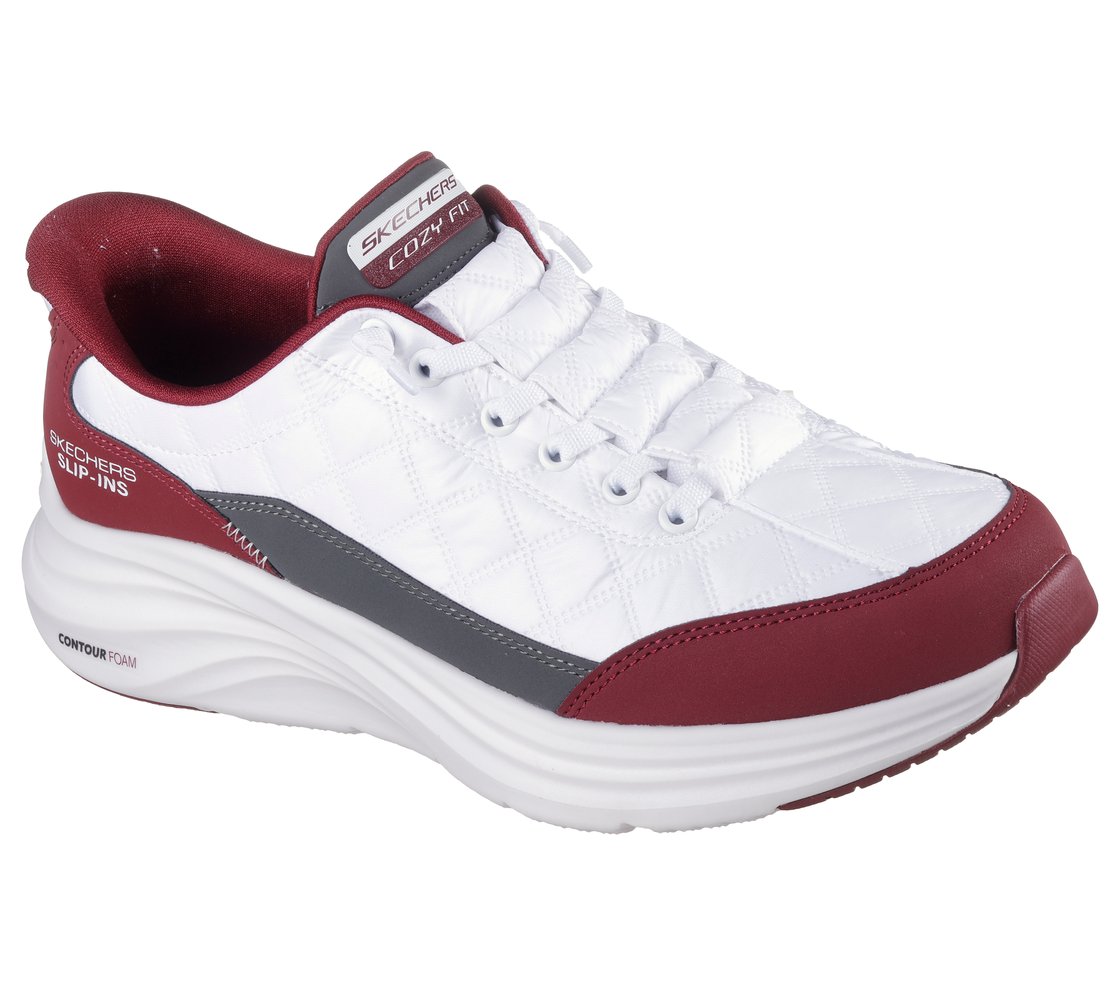 CONTOUR FOAM - COZY FIT, WHITE/BURGUNDY Footwear Right View