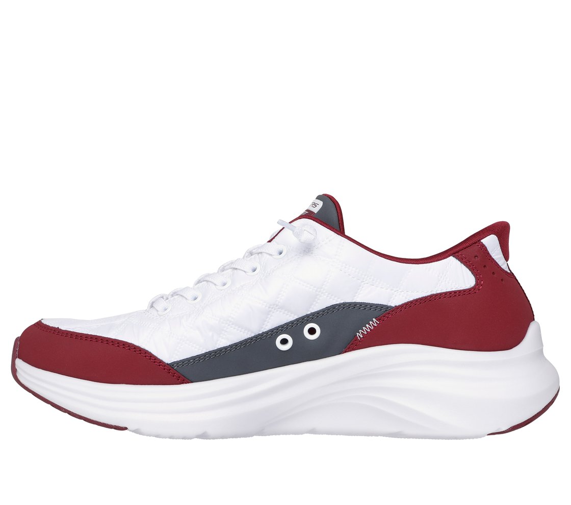 CONTOUR FOAM - COZY FIT, WHITE/BURGUNDY Footwear Left View
