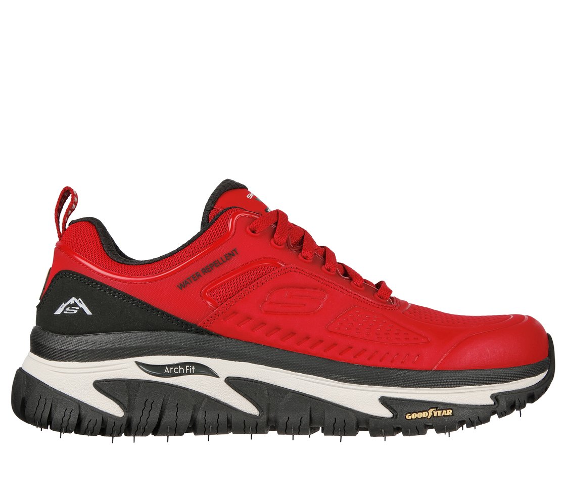ARCH FIT ROAD WALKER, RED/BLACK Footwear Lateral View