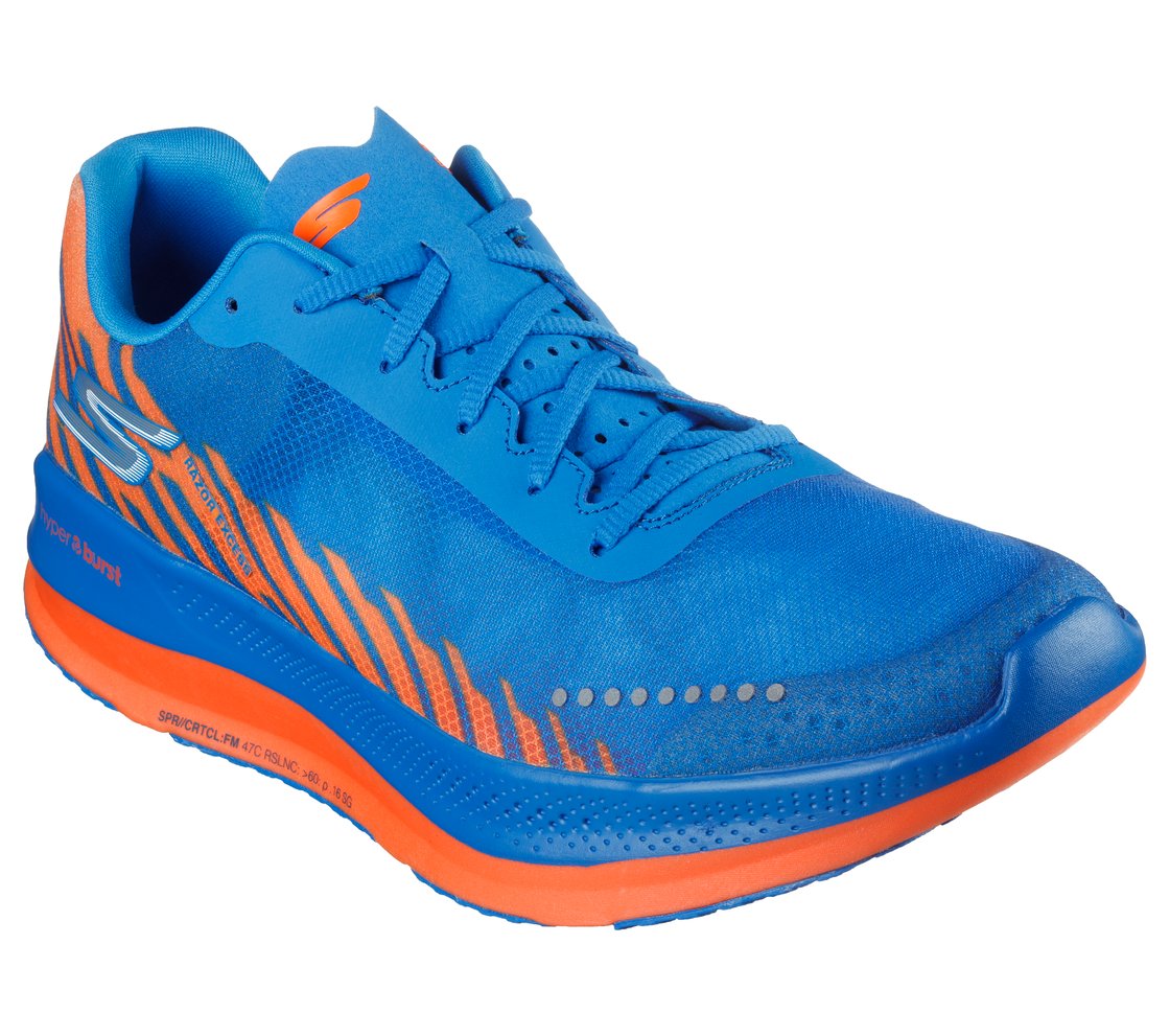 GO RUN RAZOR EXCESS, BLUE/ORANGE Footwear Right View