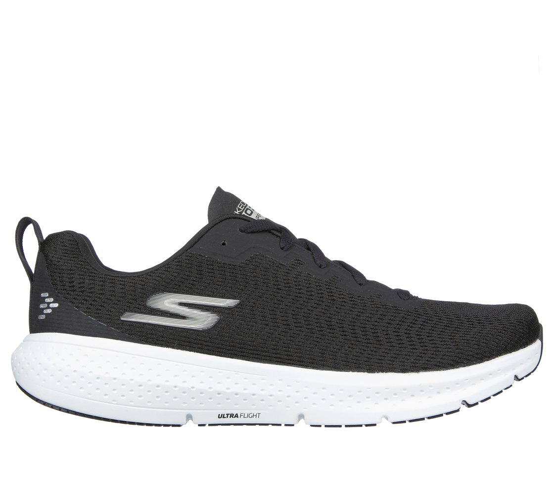 GO RUN SUPERSONIC, BLACK/WHITE Footwear Lateral View