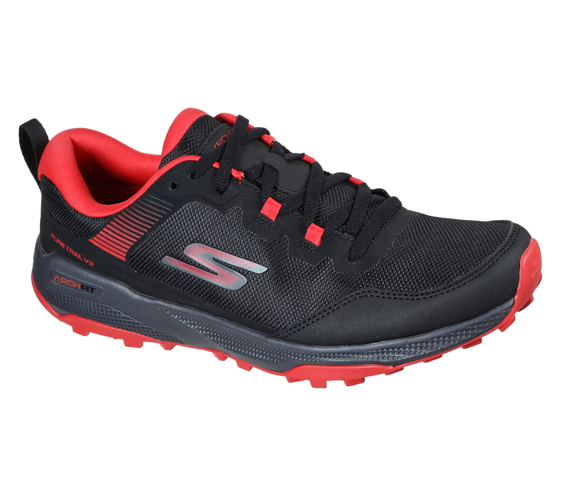GO RUN PURE TRAIL 2 - VALLEY, BLACK/RED Footwear Top View